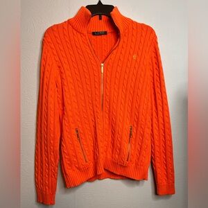 Lauren Ralph Lauren Women’s L?? Long Sleeve Knit Heavy Full Zip Jacket Sweater